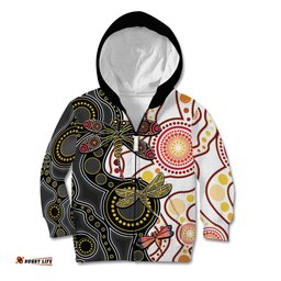 Aboriginal Dragonfly Kid Hoodie White Style
