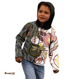 Aboriginal Dragonfly Kid Hoodie White Style