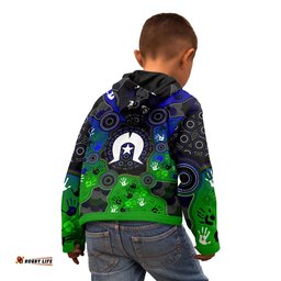 Aboriginal Kid Zip Up Hoodie Torres Strait Symbol With Indigenous Patterns
