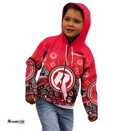 Custom Text and Number Melbourne Renegades Hoodie KID Cricket Aboriginal