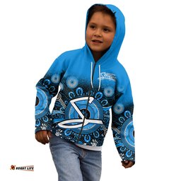Custom Text and Number Adelaide Strikers Hoodie KID Aboriginal Sunshine