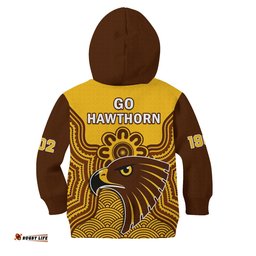 Hawthorn Football Hoodie KID Go Hawks 1902 Aboriginal Art