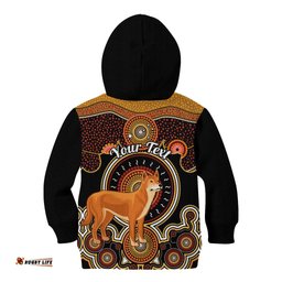 Personalised Australian Astrology Kid Hoodie Aboriginal Dingo Zodiac Sign