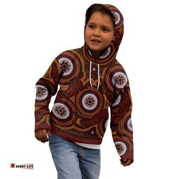 Aboriginal Hoodie Kids Aboriginal Human Dot Painting Art