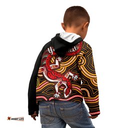 Custom Personalised Aboriginal Art Lizard Hoodie KID You Are Number One