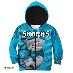 Sharks Rugby Hoodie KID Go Sharkies Aboriginal Sporty Version