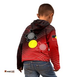 Custom Aboriginal Zip Up Hoodie Kid Indigenous Circle Dot Painting Style