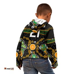 Custom Text And Number Matildas Australia Soccer Kid Hoodie Aboriginal Dots Style