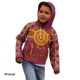Aboriginal Hoodie Kids Aboriginal Snake And Alligator