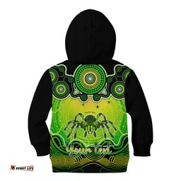Personalised Australia Scorpio Tarantulas Spider Zodiac Kid Hoodie Auz Astrology Aboriginal Green