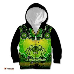 Personalised Australia Scorpio Tarantulas Spider Zodiac Kid Hoodie Auz Astrology Aboriginal Green