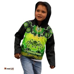 Personalised Australia Scorpio Tarantulas Spider Zodiac Kid Hoodie Auz Astrology Aboriginal Green
