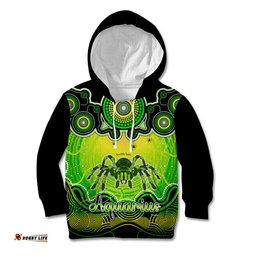 Personalised Australia Scorpio Tarantulas Spider Zodiac Kid Hoodie Auz Astrology Aboriginal Green