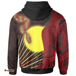 Aboriginal Kid Zip Up Hoodie Indigenous Snake Sun Dot Painting