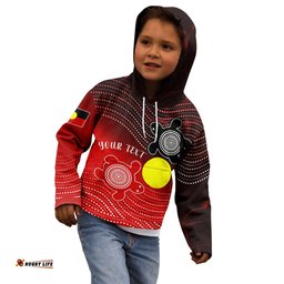 Custom Aboriginal Hoodie Kid Indigenous Circle Dot Painting Style