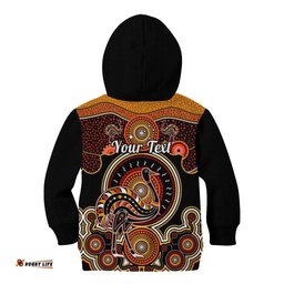 Personalised Australian Astrology Kid Hoodie Aboriginal Emu Zodiac Sign