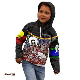 Personalised Kid Hoodie Aboriginal Dot In NAIDOC Week Style
