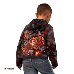 Custom Aboriginal Kid Hoodie Indigenous Fish Hand Art