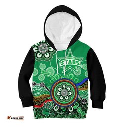 Melbourne Stars Kid Hoodie Cricket Indigenous Aboriginal Lizard Version