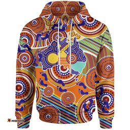Kid Aboriginal Hoodie Australian Map Dot Painting