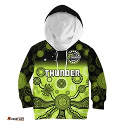 Custom Text And Number Thunder Hoodie KID Sydney Gradient Aboriginal Art