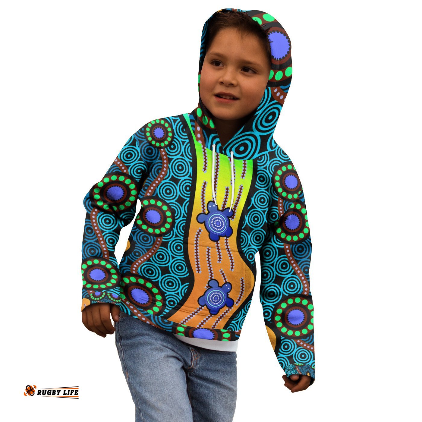 Hoodie Kids Aboriginal Turtle