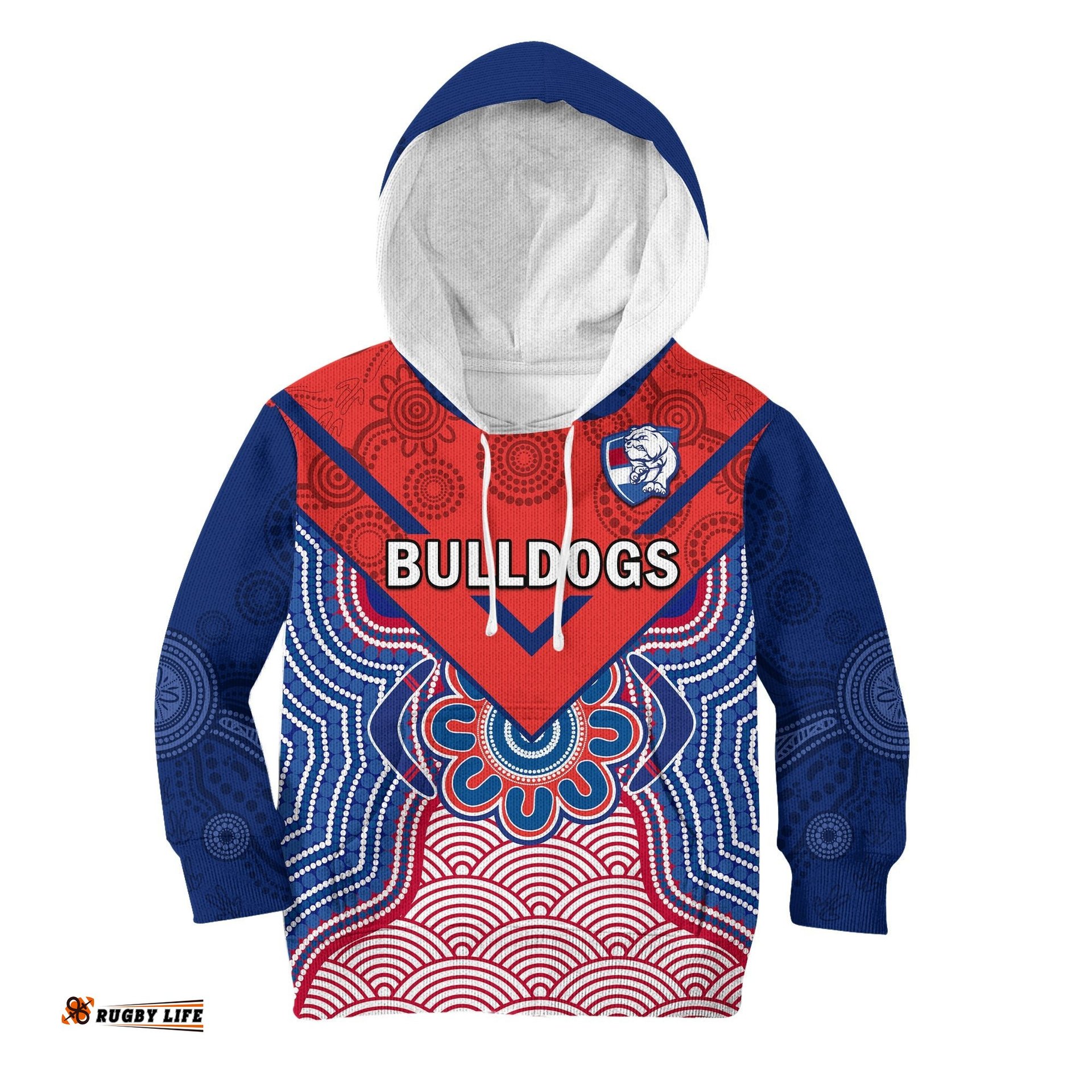 Bulldogs Football Hoodie KID Western Doggies Aboriginal Art