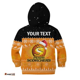Custom Personalised Perth Scorchers Cricket Hoodie KID Aboriginal Merry Christmas