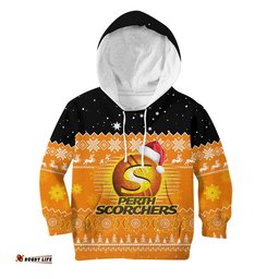 Custom Personalised Perth Scorchers Cricket Hoodie KID Aboriginal Merry Christmas