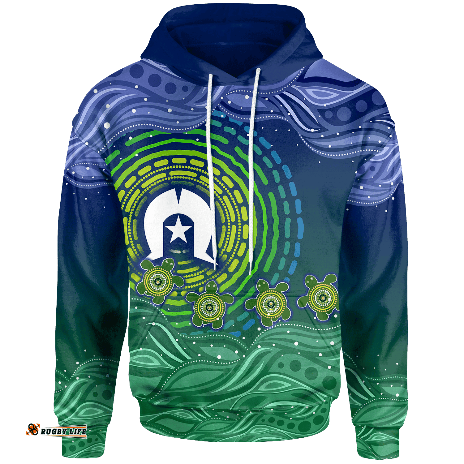 Kids Torres Strait Islanders Hoodie Aboriginal Turtle