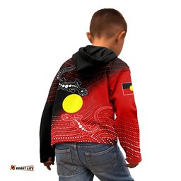 Aboriginal Zip Up Hoodie Kid Two Indigenous Lizard