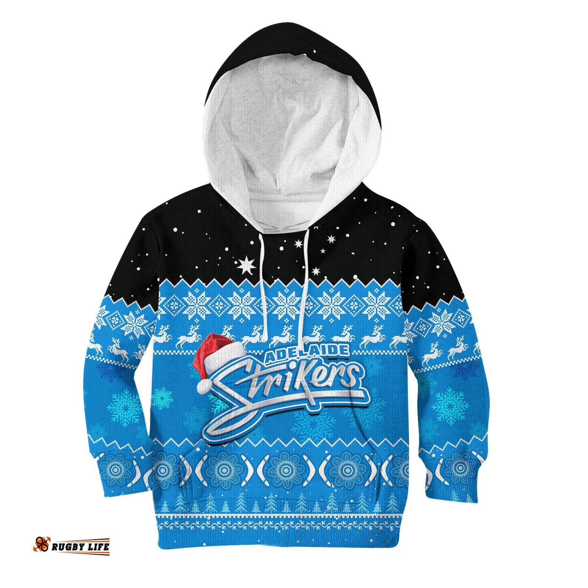 Adelaide Strikers Cricket Hoodie KID Aboriginal Merry Christmas