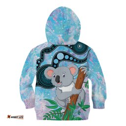 Australia Opal Koala Kid Hoodie Aussie Aboriginal Art