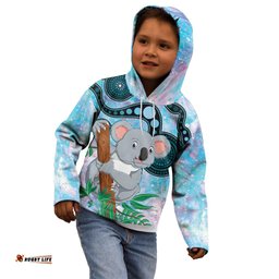 Australia Opal Koala Kid Hoodie Aussie Aboriginal Art