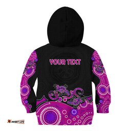 Australia Aboriginal Kid Hoodie Lizard Pink