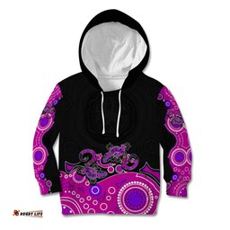 Australia Aboriginal Kid Hoodie Lizard Pink