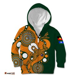 Wallabies Rugby NAIDOC Kid Hoodie Aboriginal Camouflage Lest We Forget