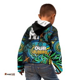 Bulldogs Rugby Aboriginal Art Kid Hoodie NAIDOC Indigenous Tribal