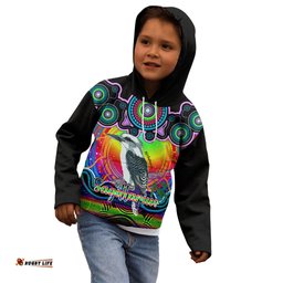 Personalised Australia Sagittarius Kookaburra Zodiac Kid Hoodie Auz Astrology Aboriginal Rainbow