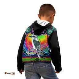 Personalised Australia Sagittarius Kookaburra Zodiac Kid Hoodie Auz Astrology Aboriginal Rainbow