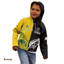 Personalised Matildas Mix Football Ferns Kid Hoodie 2023 World Cup Aboriginal Tribal Style