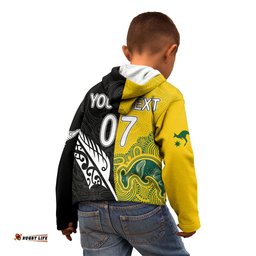 Personalised Matildas Mix Football Ferns Kid Hoodie 2023 World Cup Aboriginal Tribal Style