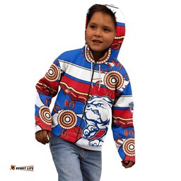 AFL Bulldogs Football Kid Hoodie Western Aboriginal Simple Style
