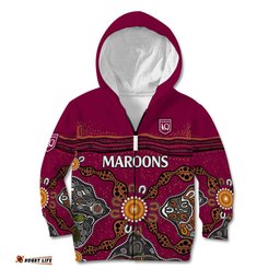 QLD Maroons Rugby Kid Hoodie Queensland Aboriginal Origin