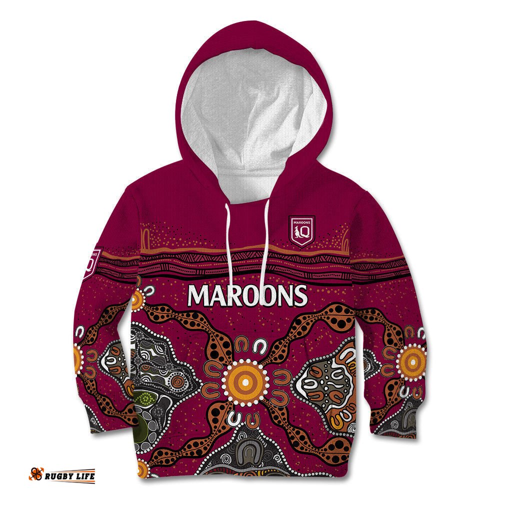 QLD Maroons Rugby Kid Hoodie Queensland Aboriginal Origin