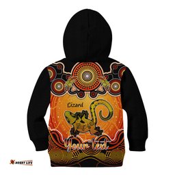 Personalised Australia Leo Lizard Zodiac Kid Hoodie Auz Astrology Aboriginal Red