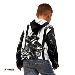 Custom Text And Number Collingwood Football Kid Hoodie Proud To Be Magpies Aboriginal Version