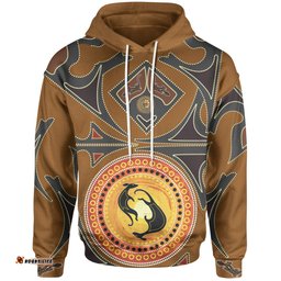 Aboriginal Hoodie Kids, Lizard Kangaroo Patterns Dot Painting