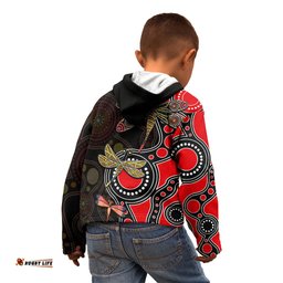Aboriginal Dragonfly Kid Hoodie Red Style