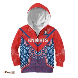 Knights Rugby Hoodie KID Novocastrians 1987 Aboriginal Art
